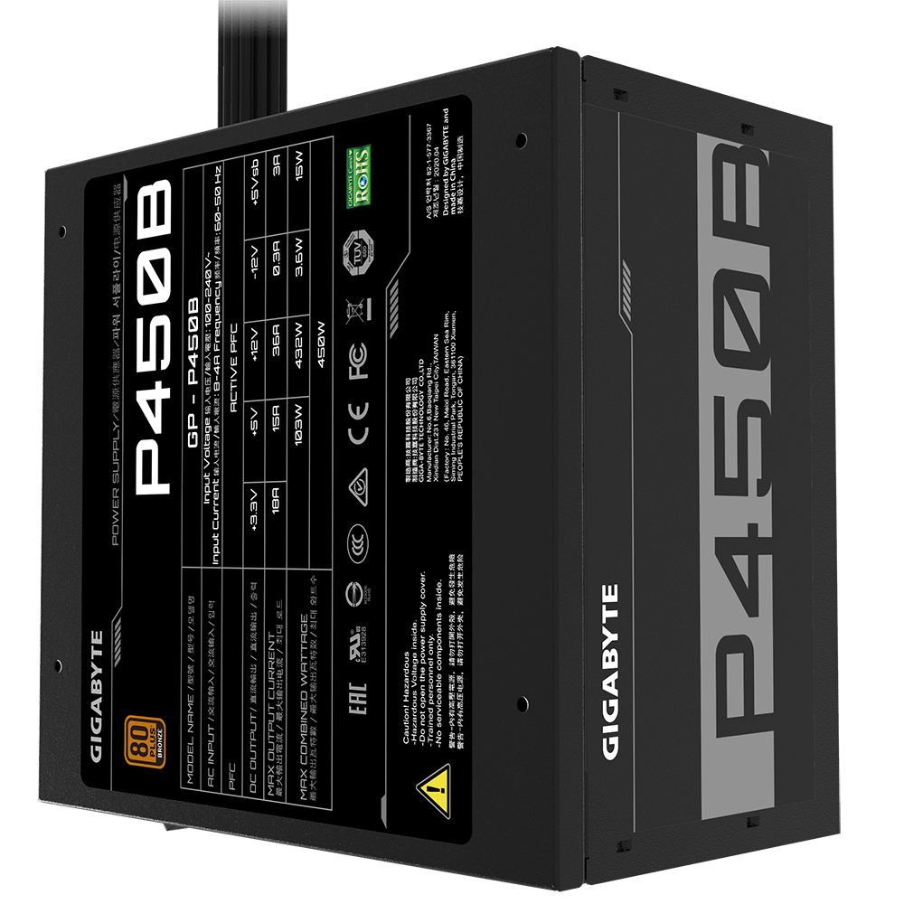 FUENTE 450W GIGABYTE 80 PLUS BRONZE ( P450B ) - Image 5