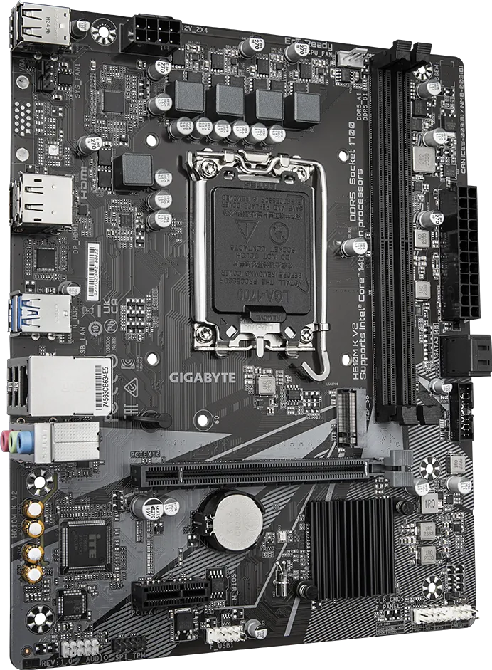 MOTHERBOARD GIGABYTE S1700 H610M K V2 DDR5 BOX M-ATX - Image 3