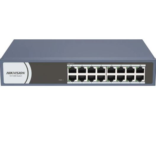 SWITCH 16P HIKVISION DS-3E0116R-O 10/100 DESKTOP