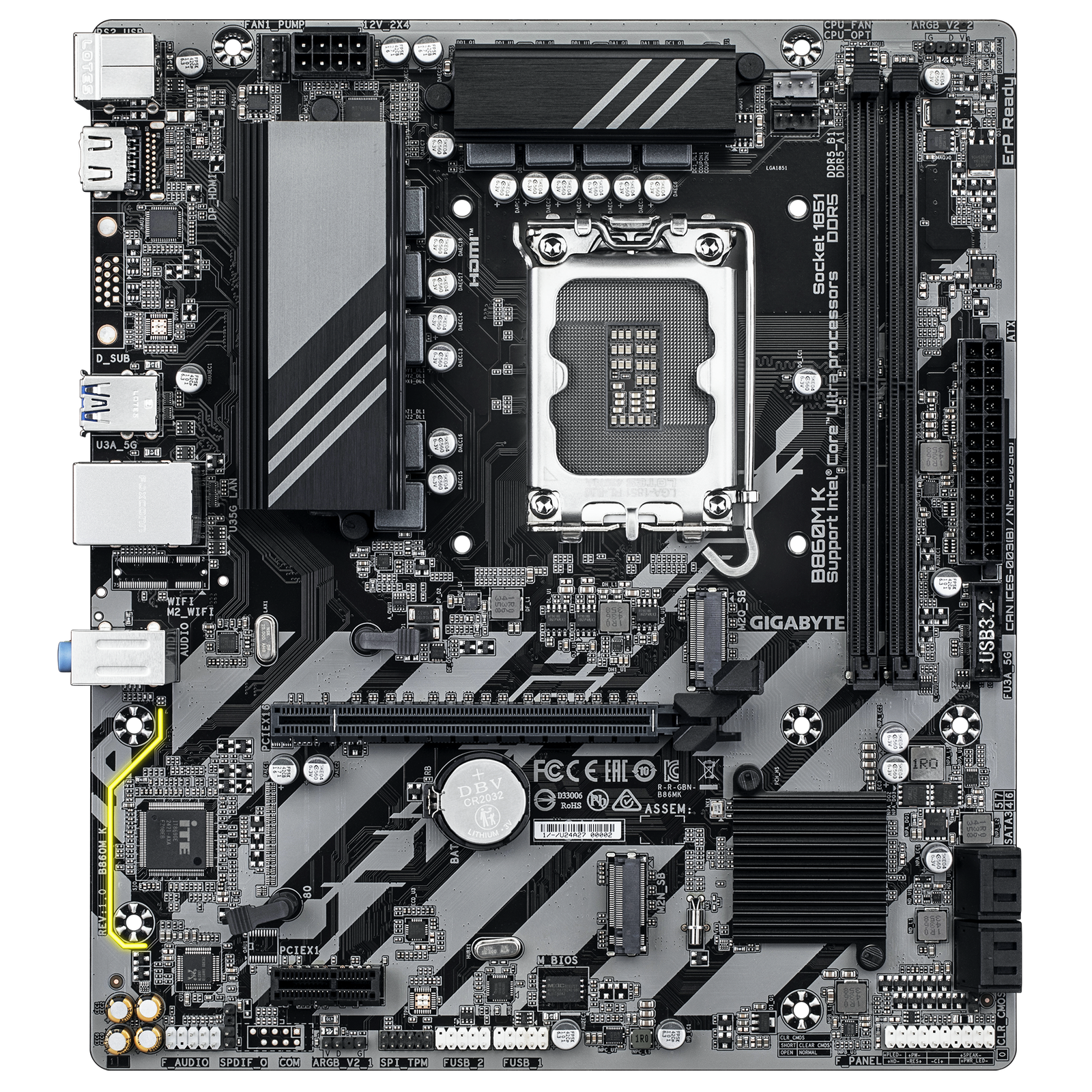 MOTHERBOARD GIGABYTE S1851 B860M K DDR5 BOX M-ATX - Image 3