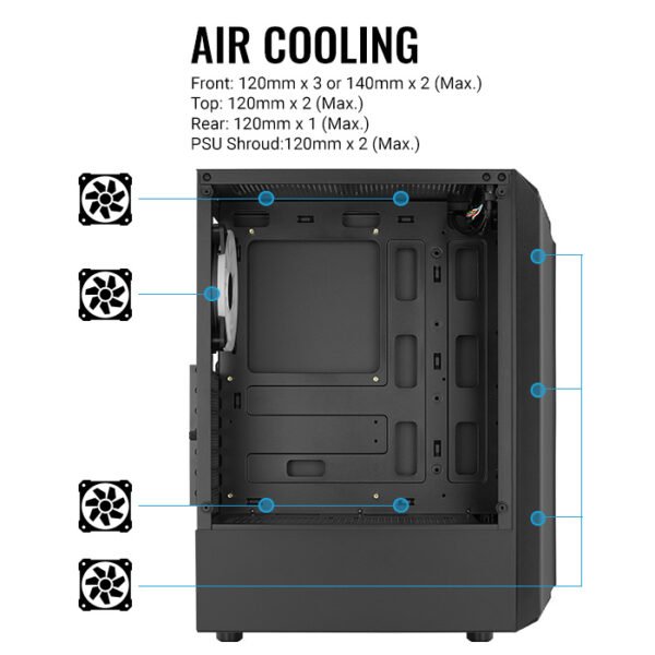 GABINETE GAMER AEROCOOL BIONIC BLANCO - Image 6