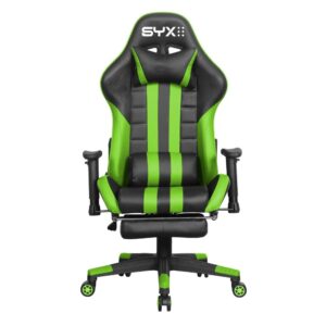 SILLA GAMER SYX CH-451 GR VERDE NEGRO