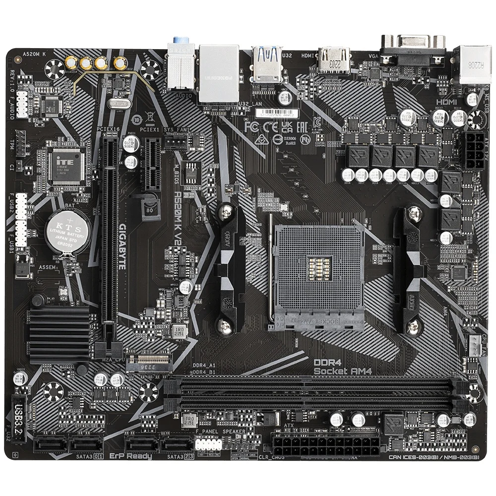 MOTHERBOARD GIGABYTE AM4 A520M K V2 DDR4 BOX M-ATX - Image 3