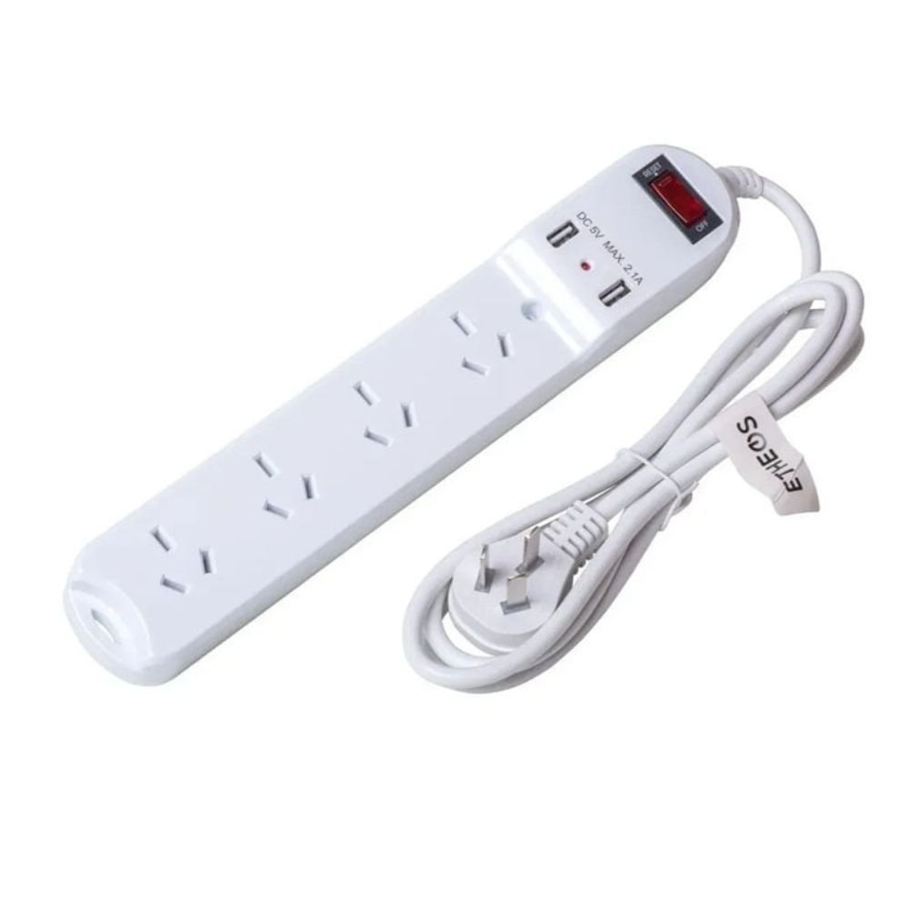 PROLONGADOR MULTIPLE 4 TOMAS IRAM + 2 USB (2,4 Ah)