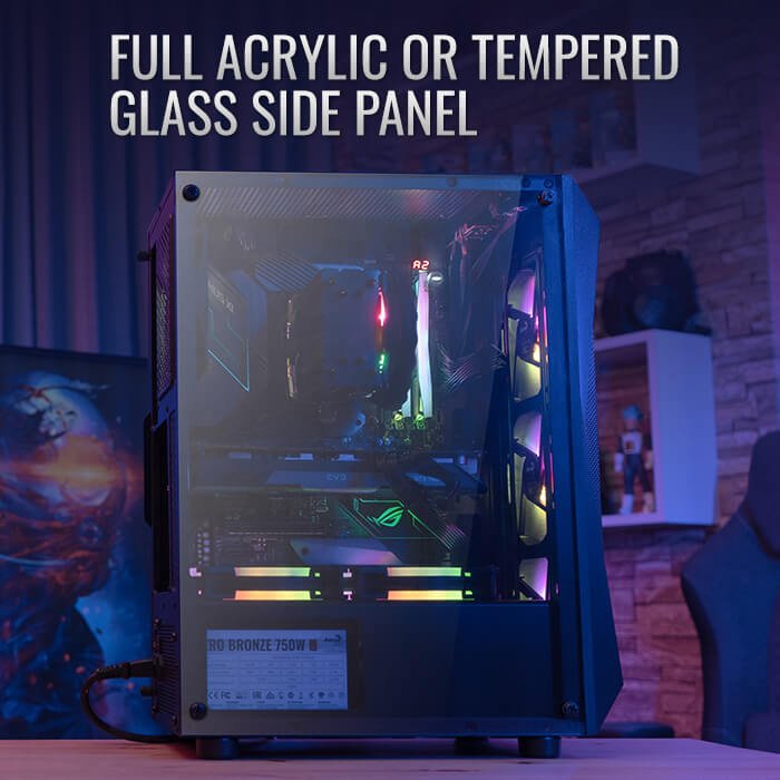 GABINETE GAMER AEROCOOL FALCON BLACK ( FALCON-G-BK-V1 ) - Image 6