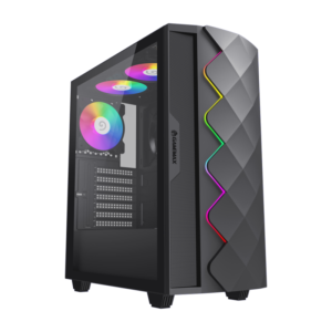 GABINETE GAMEMAX DIAMOND CP BK 4*FAN ARGB ATX
