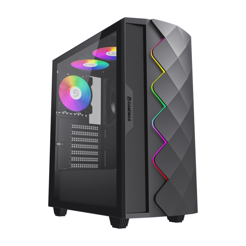 GABINETE GAMEMAX DIAMOND CP BK 4*FAN ARGB ATX