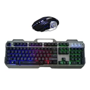 TECLADO METALICO Y MOUSE GAMER LED