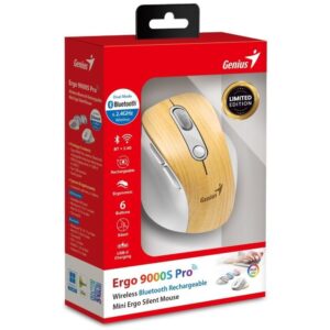 MOUSE GENIUS ERGO 9000S PRO 2.4GHZ+BT MADERA