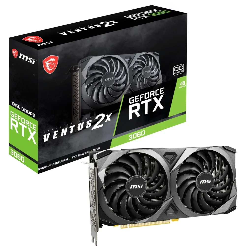 PLACA DE VIDEO 12GB RTX 3060 MSI VENTUS 2X 12G OC