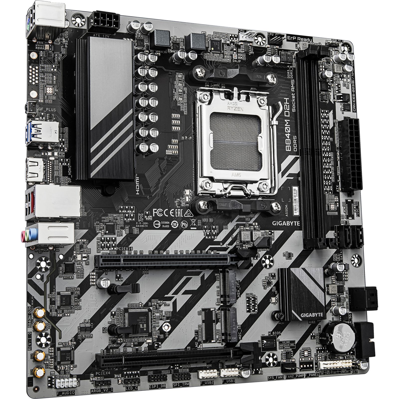 MOTHERBOARD GIGABYTE AM5 B840M D2H DDR5 BOX M-ATX