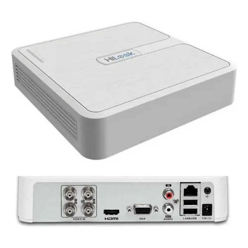 HiLook NVR‑104H‑D/4P · NVR 4 Canales PoE · H.265+ · 1 SATA hasta 6 TB