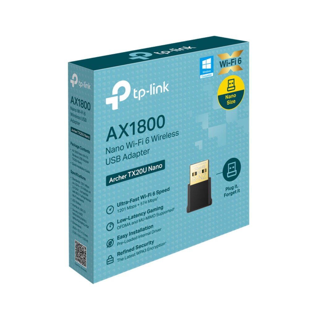 PLACA DE RED WIRELESS USB TP-LINK AX1800 NANO WIFI 6