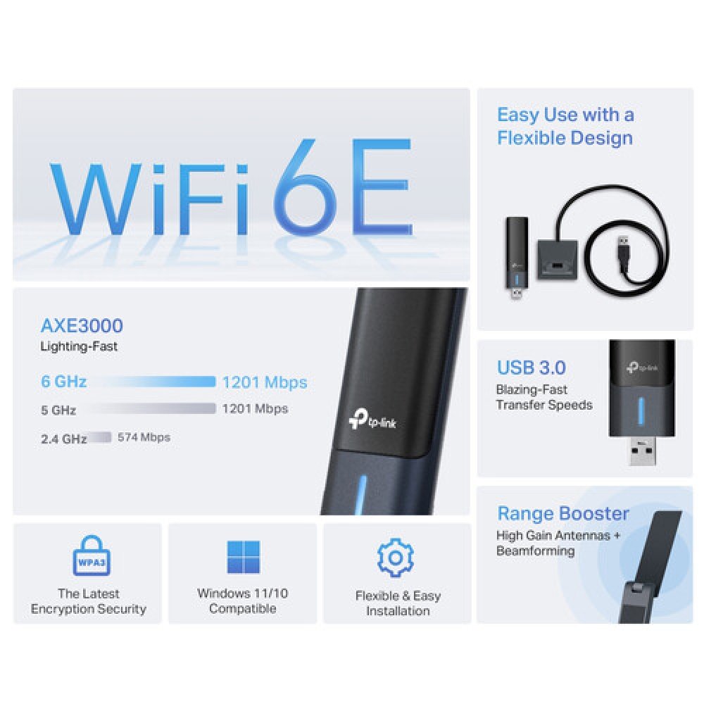 PLACA RED USB TP-LINK ARCHER TXE50UH AXE3000 HG - Image 3