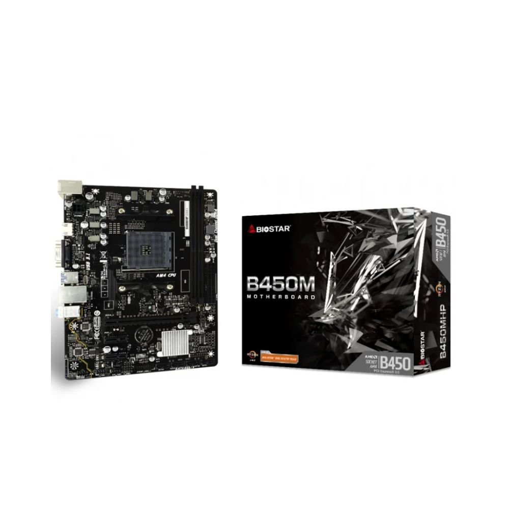 MOTHERBOARD BIOSTAR AM4 B450MHP DDR4 BOX - CAJA DAÑADA -