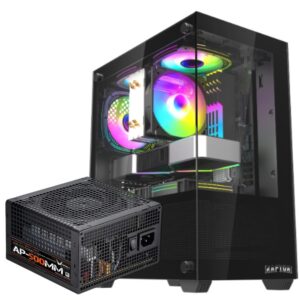 GABINETE RAPTOR NOVA PRIME 3 FAN + FUENTE 500W 80+ SILVER