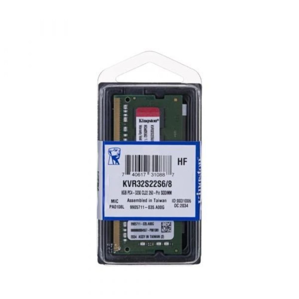 MEMORIA SODIMM DDR4 8GB 3200MHZ KINGSTON KVR32S22S68