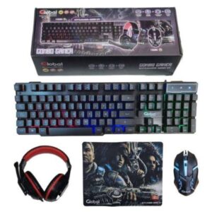 KIT GAMER TECLADO , MOUSE , AURICULAR Y PAD - 4 en 1