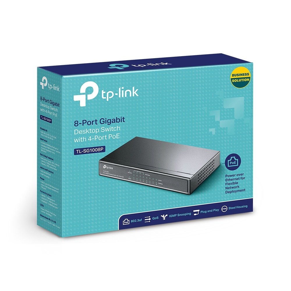 SWITCH 8P TP-LINK TL-SG1008P GIGABIT 4P POE+ DESKT