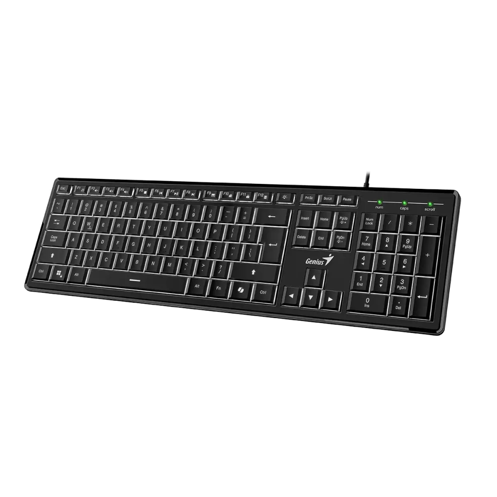 TECLADO GENIUS SLIMSTAR 820 USB BLACK RETROILUMINA