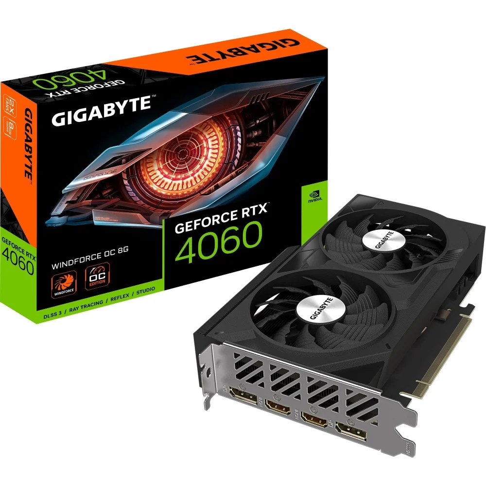 PLACA DE VIDEO 8GB RTX 4060 GIGABYTE WINDFORCE OC 8GB