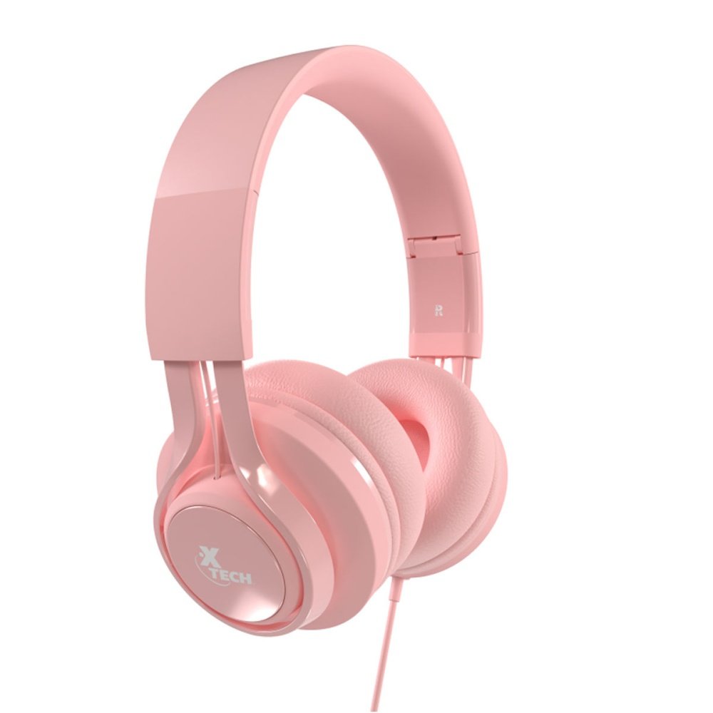 AURICULAR CON MICROFONO X-TECH CUTIE ROSADO C/CABLE