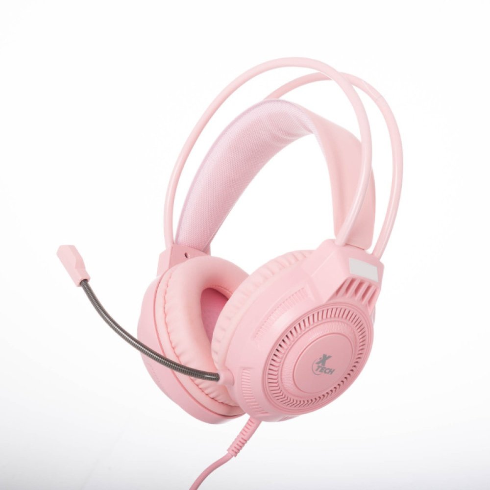 AURICULAR CON MICROFONO X-TECH KHI GAMER USB ROSA