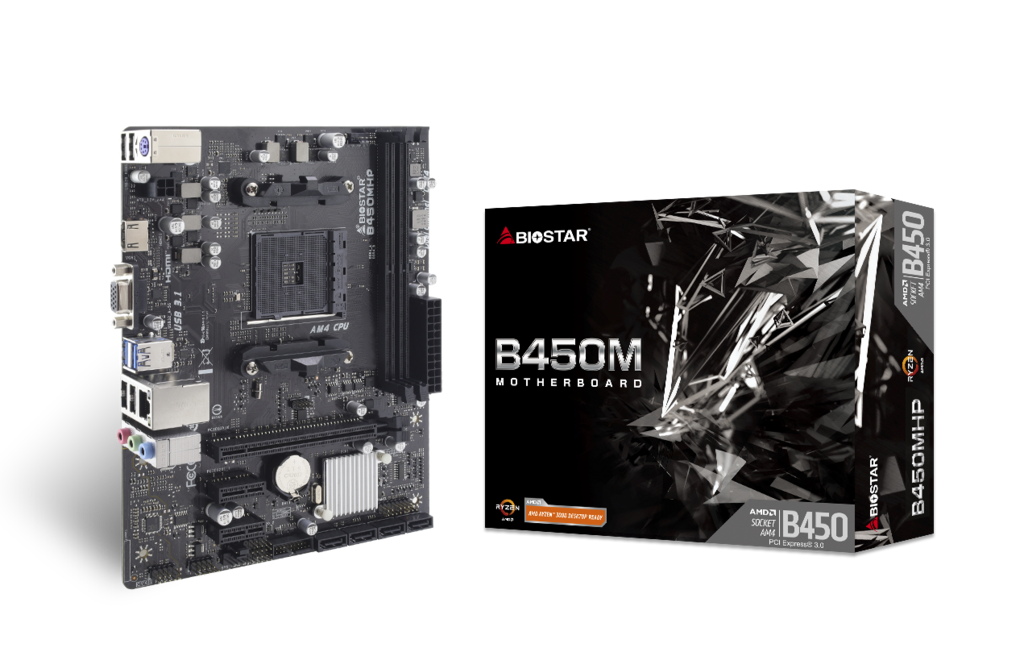 MOTHERBOARD BIOSTAR AM4 B450MHP DDR4 BOX M-ATX - Image 2