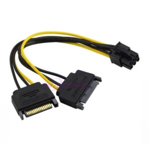 CABLE ADAPTADOR SATA A 6 PINES PCIE RISER MINERIA BTC+