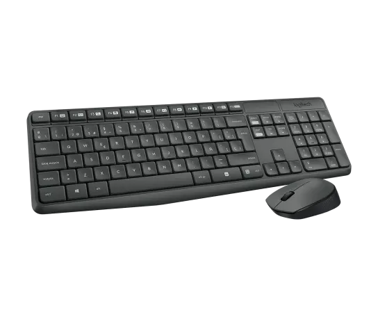 TECLADO Y MOUSE LOGITECH MK235 WIRELESS BLACK LATINO