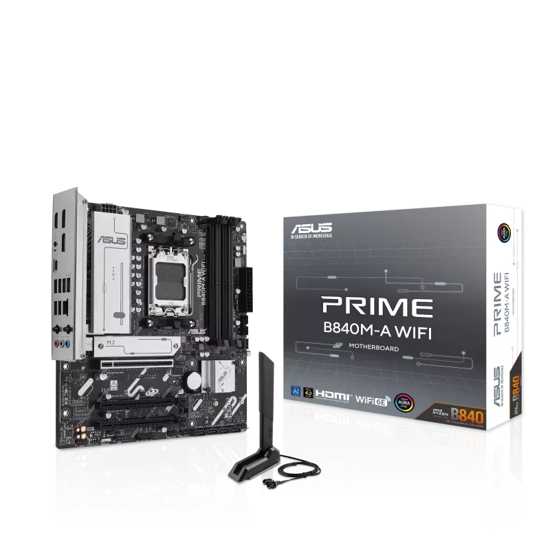 MOTHERBOARD ASUS AM5 PRIME B840M-A WIFI DDR5 BOX M-ATX - Image 3