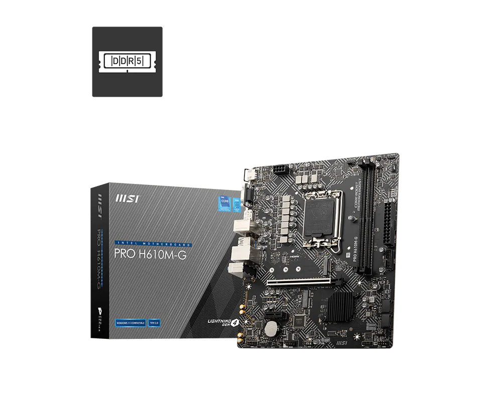MOTHERBOARD MSI S1700 PRO H610M-G DDR5 BOX M-ATX - Image 6