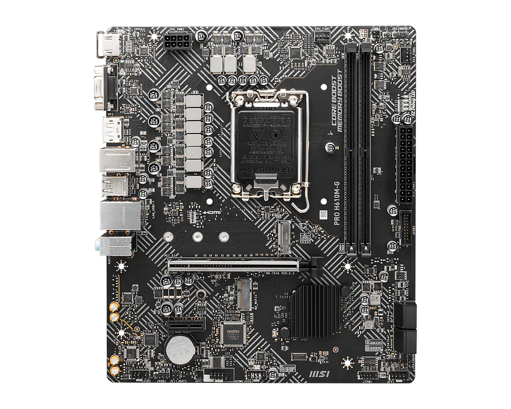 MOTHERBOARD MSI S1700 PRO H610M-G DDR5 BOX M-ATX