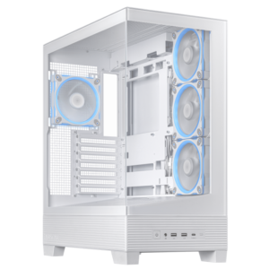 GABINETE ASUS A31 PLUS TG ARGB WHITE V TEMPLADO